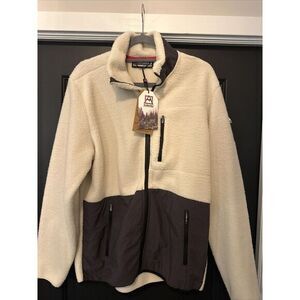 Avalanche Fleece Jacket Unisex Medium‎ Cream Charcoal Gray
